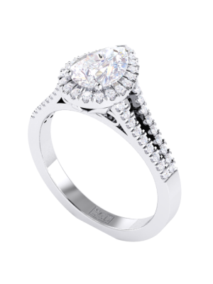  Pear Cut Diamond Ring with Split Band