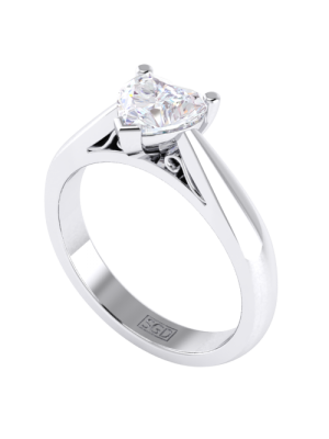  Claw Set Heart-Shaped Diamond Engagement Ring