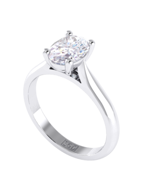  Four Claw Solitaire Oval Cut Diamond Engagement Ring