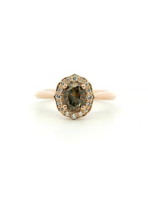  Moroccan Style Sapphire Oval Halo Ring