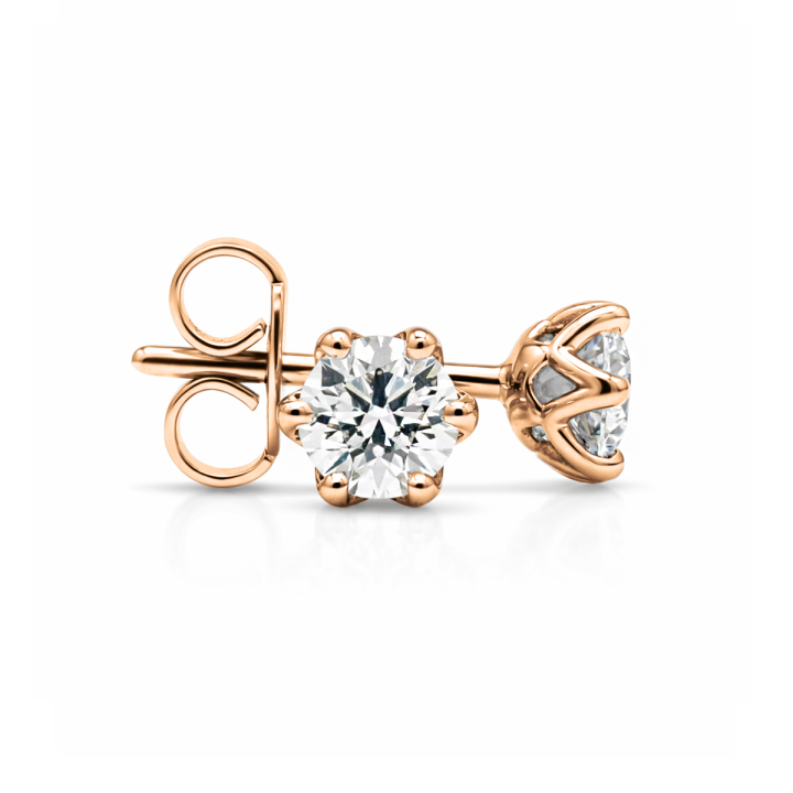 Contemporary Exceptional Classique Diamond Studs in Six Claw
