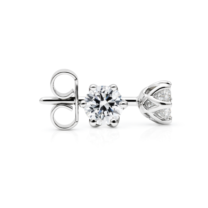 Contemporary Exceptional Classic Six Claw Diamond Stud Earrings