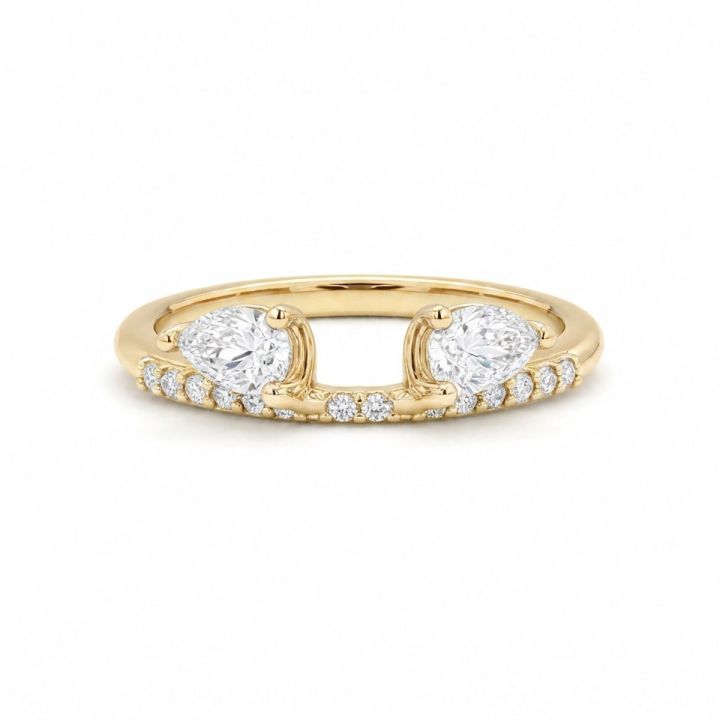 Pear & Round Brilliant Diamond Open Wedding Ring