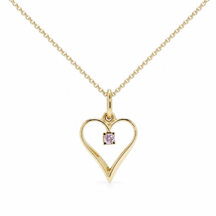 Argyle Pink Diamond Open Heart Pendant