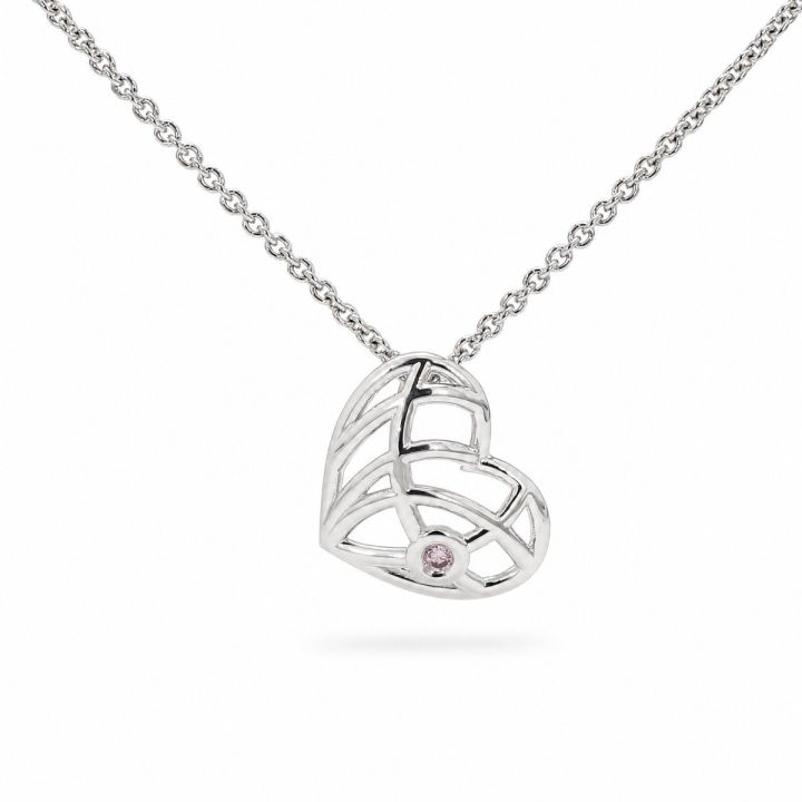 Sculptural Pink Diamond Swirl Pendant
