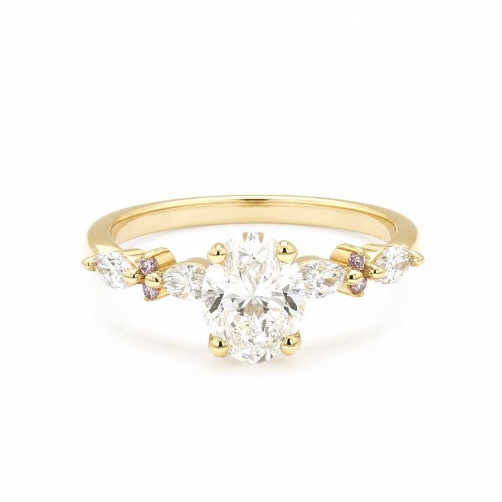 Natural Oval, Marquise & Argyle Pink Diamond Ring