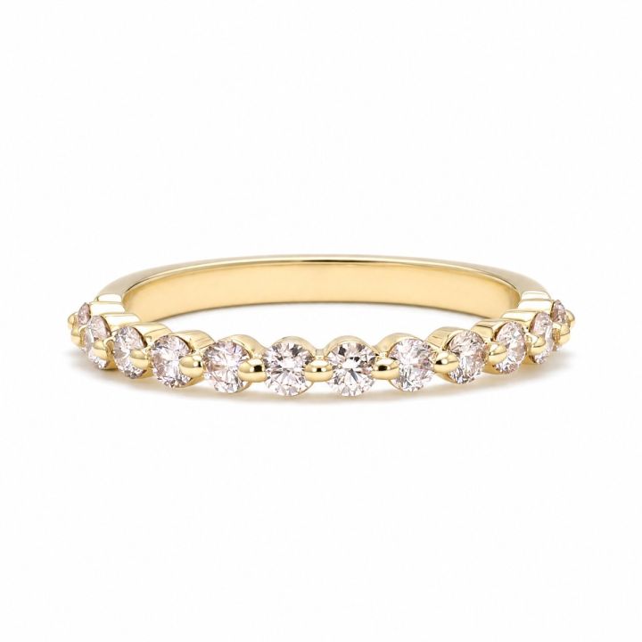 Pink Diamond Yellow Gold Band