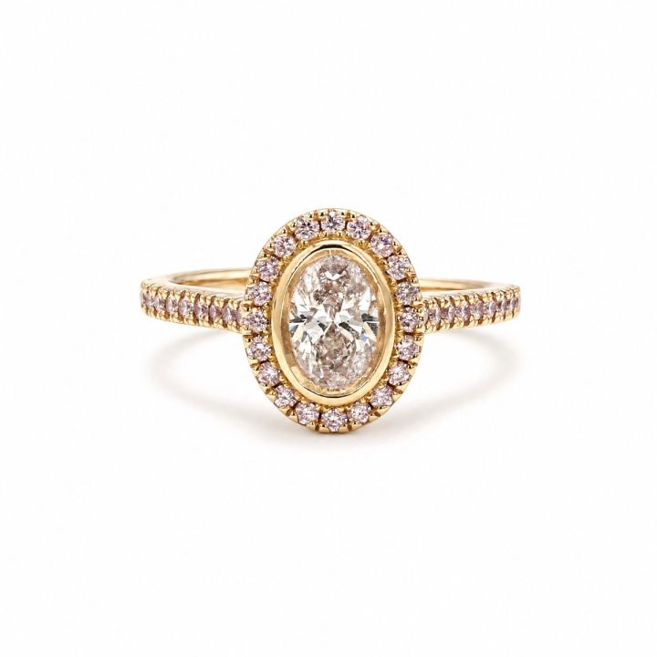 Oval Diamond Ring with Argyle Pink Diamonds
