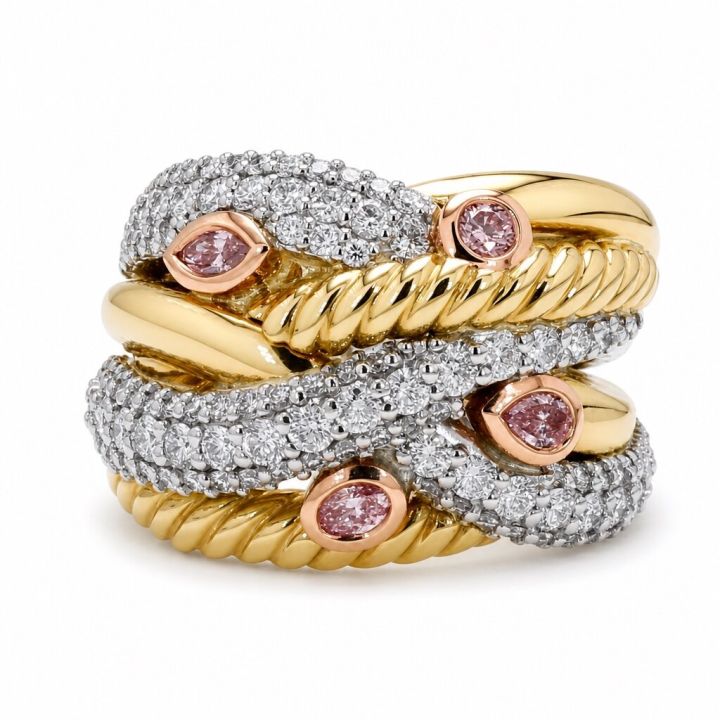 Mixed Shape Argyle Pink Diamond Ring