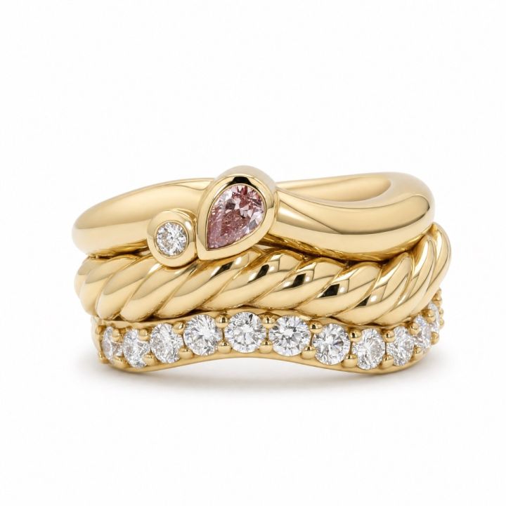Pear Argyle Pink Diamond Ring with Round Diamonds