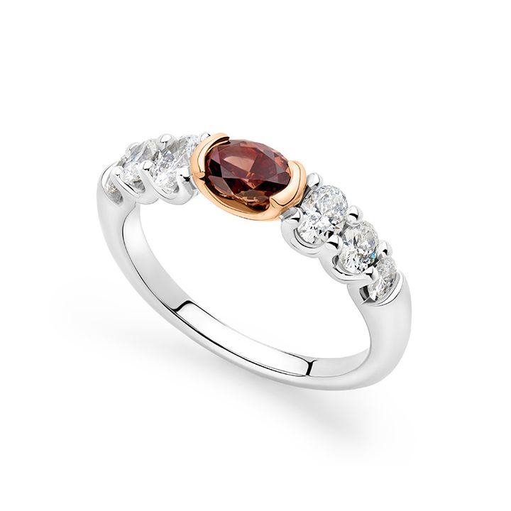 Argyle Cognac Oval Diamond Dress Ring