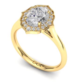 Moroccan Style Oval Halo Ring