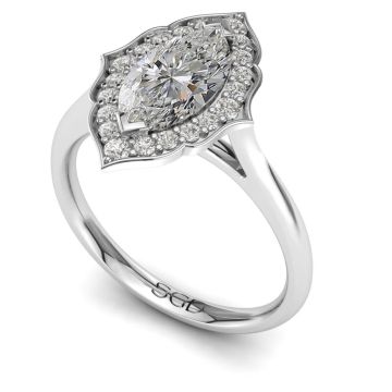 Moroccan Style Marquise Halo Ring