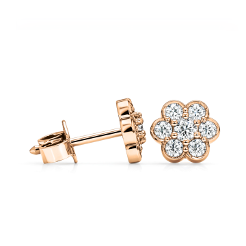 Flower Cluster Diamond Stud Earrings