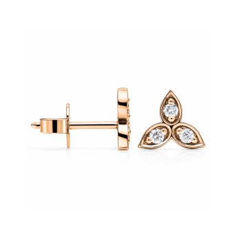 Three Leaf Diamond Stud Earrings