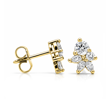Elegant Exceptional Marquise Spray Diamond Stud Earrings