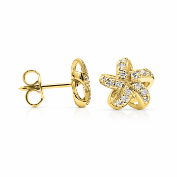 Star Shaped Diamond Stud Earrings