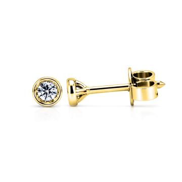 Petite Bezel Set Round Diamond Studs