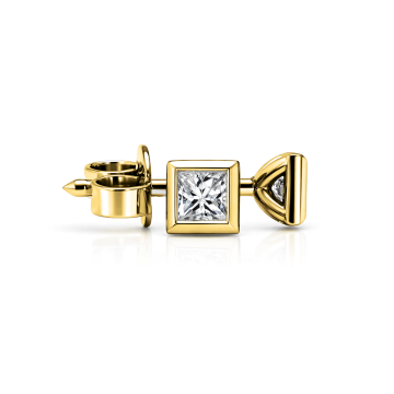 Bezel Set Princess Cut Diamond Studs