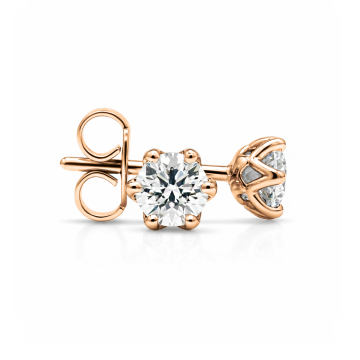 Contemporary Exceptional Classique Diamond Studs in Six Claw