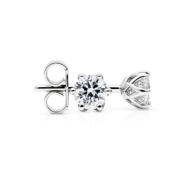 Contemporary Exceptional Classic Six Claw Diamond Stud Earrings