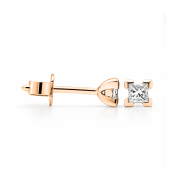 Princess Cut Diamond Stud Earrings in V-Claw