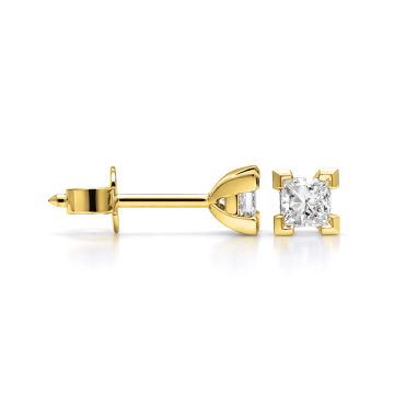 V-Claw Princess Cut Diamond Studs
