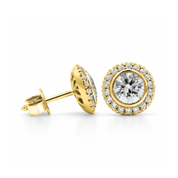 Elevated Exceptional Classic Halo Diamond Stud Earrings