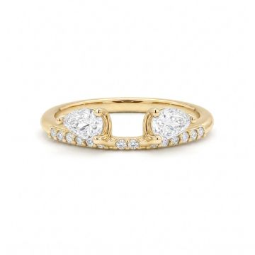 Pear & Round Brilliant Diamond Open Wedding Ring