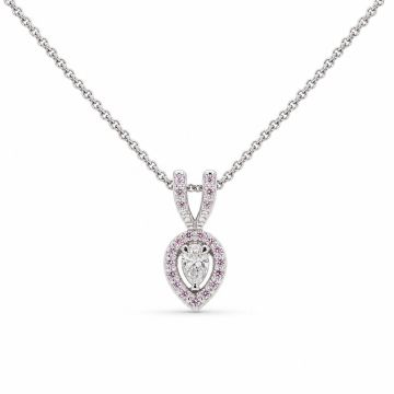 Argyle Pink Halo Diamond Drop Pendant