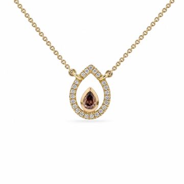 Pear Pink Diamond Halo Pendant