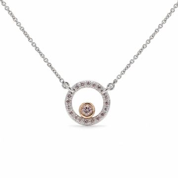 Round Pink Diamond Bezel Pendant