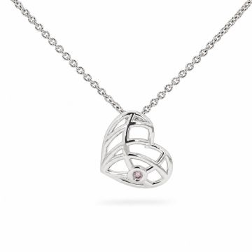 Sculptural Pink Diamond Swirl Pendant