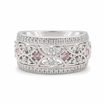 Pink & White Diamond Dress Ring
