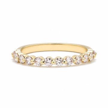 Pink Diamond Yellow Gold Band