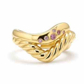 Argyle Pink Diamond Curved Twist Ring