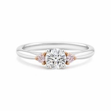 Round Diamond Ring with Argyle Pink Accents