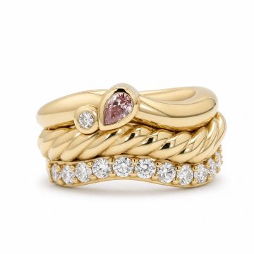 Pear Argyle Pink Diamond Ring with Round Diamonds