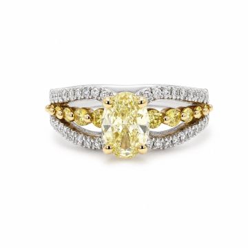 Fancy Yellow Oval Diamond Ring