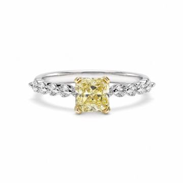 Fancy Yellow Oval Diamond Ring