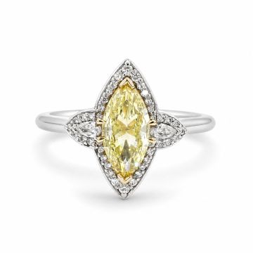 Fancy Yellow Marquise Diamond Ring