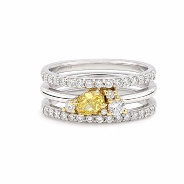 Fancy Vivid Yellow Oval Diamond Ring