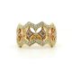 Art Deco Style Argyle Pink Champagne Diamond Dress Ring in Yellow Gold