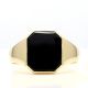 Hexagon Cut Black Onyx Ring in 18kt Yellow Gold