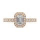 0.40ct Emerald Cut Halo Diamond Engagement Ring in 18kt Rose Gold