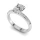 Four Claw Oval Diamond Ring with Pavé Set Band