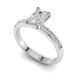 Four Claw Radiant Diamond Ring with Pavé Set Band