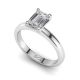 Four Claw Hourglass Emerald Cut Solitaire Ring