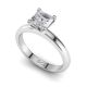 Four Claw Hourglass Square Emerald Cut Solitaire Ring