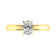 Four Claw Hourglass 0.51ct Oval Cut Solitaire Ring in 18kt Yellow Gold